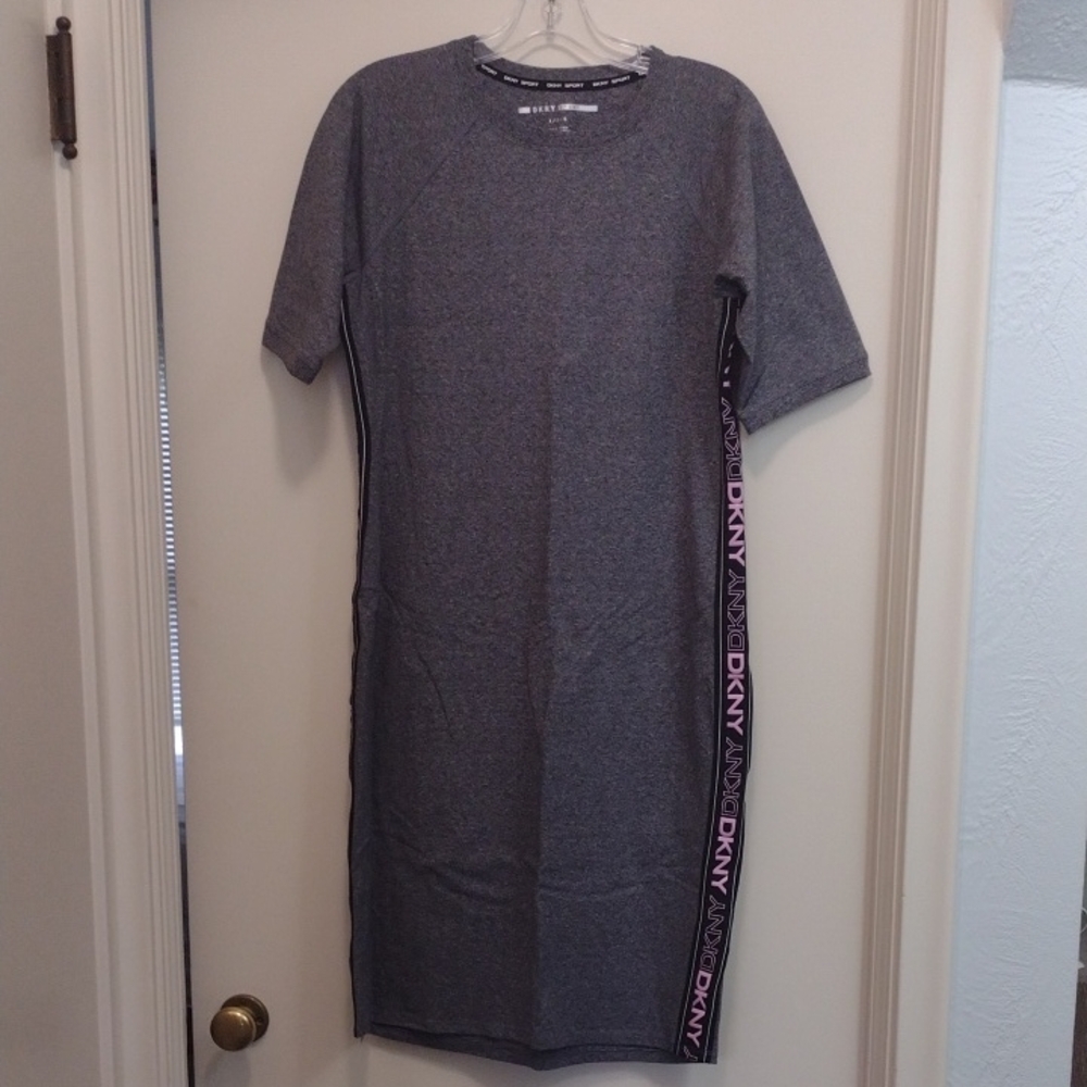 DKNY Sport Crew Neck T-Shirt Dress (J189)